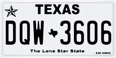 TX license plate DQW3606