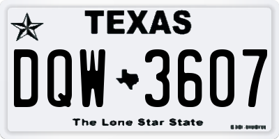 TX license plate DQW3607