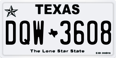 TX license plate DQW3608