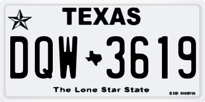 TX license plate DQW3619