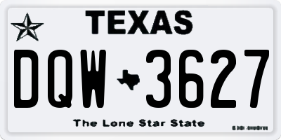 TX license plate DQW3627