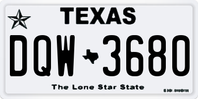 TX license plate DQW3680