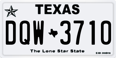 TX license plate DQW3710