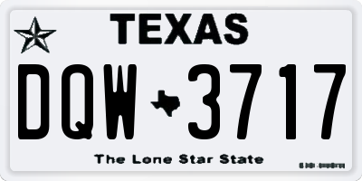 TX license plate DQW3717