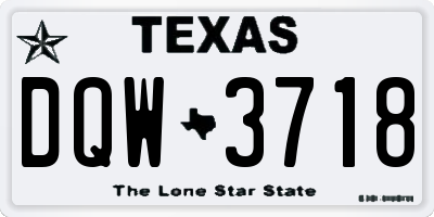 TX license plate DQW3718