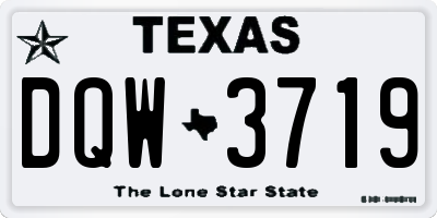 TX license plate DQW3719