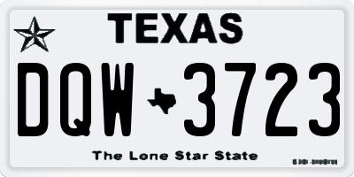 TX license plate DQW3723