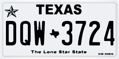 TX license plate DQW3724