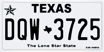 TX license plate DQW3725