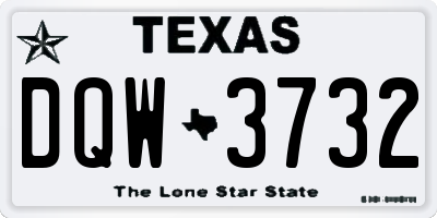 TX license plate DQW3732