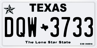 TX license plate DQW3733