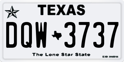 TX license plate DQW3737