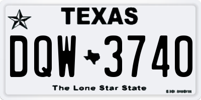 TX license plate DQW3740