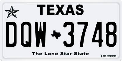 TX license plate DQW3748