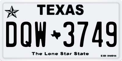 TX license plate DQW3749