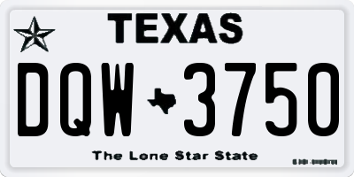 TX license plate DQW3750