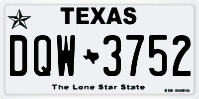 TX license plate DQW3752