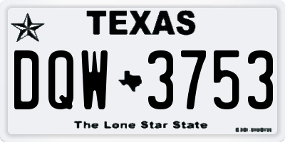 TX license plate DQW3753