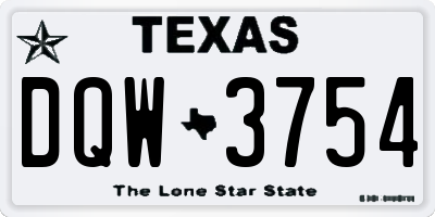 TX license plate DQW3754