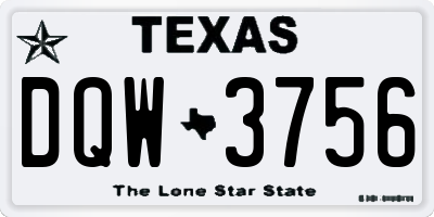TX license plate DQW3756