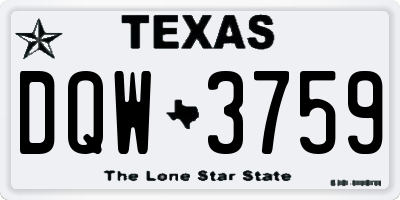 TX license plate DQW3759