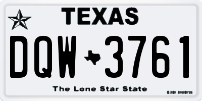 TX license plate DQW3761
