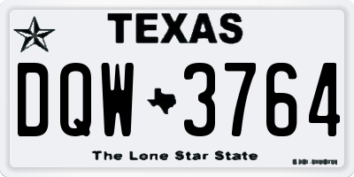TX license plate DQW3764