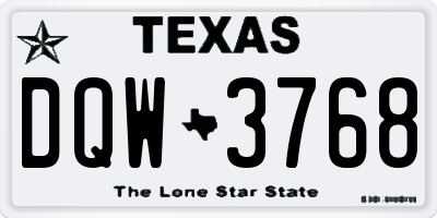 TX license plate DQW3768