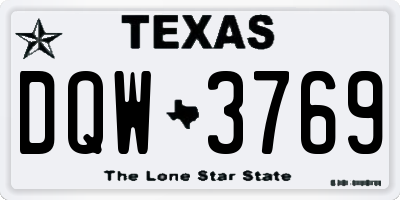 TX license plate DQW3769