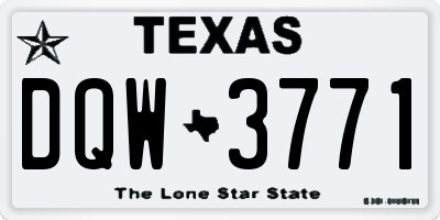 TX license plate DQW3771