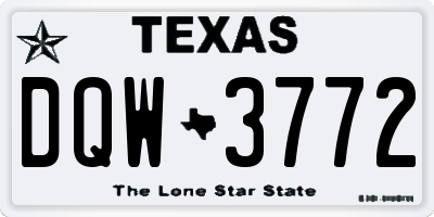 TX license plate DQW3772