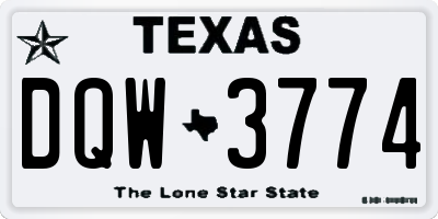 TX license plate DQW3774