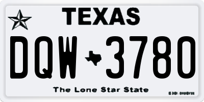 TX license plate DQW3780