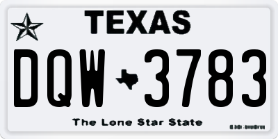 TX license plate DQW3783