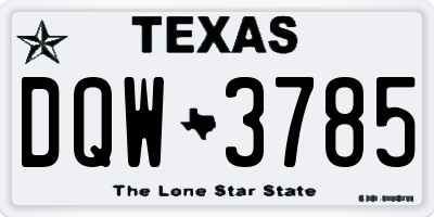 TX license plate DQW3785