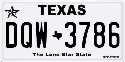 TX license plate DQW3786