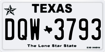 TX license plate DQW3793
