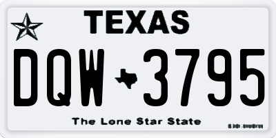 TX license plate DQW3795