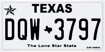 TX license plate DQW3797