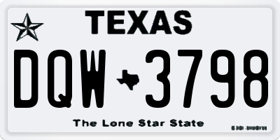 TX license plate DQW3798
