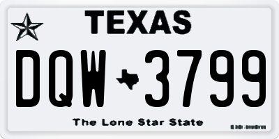 TX license plate DQW3799