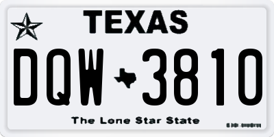 TX license plate DQW3810