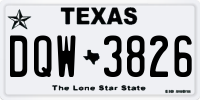 TX license plate DQW3826