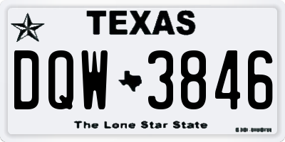 TX license plate DQW3846