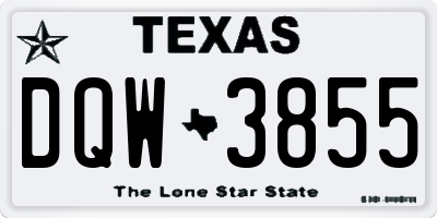 TX license plate DQW3855