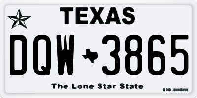 TX license plate DQW3865