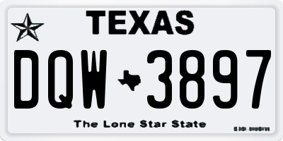 TX license plate DQW3897
