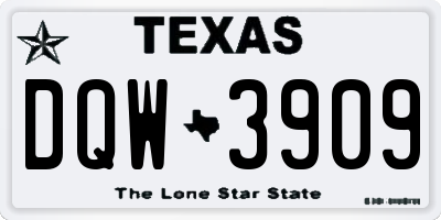 TX license plate DQW3909