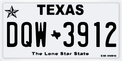 TX license plate DQW3912