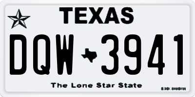 TX license plate DQW3941
